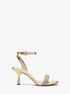 Carrie Embellished Metallic Snake Embossed Leather Sandal