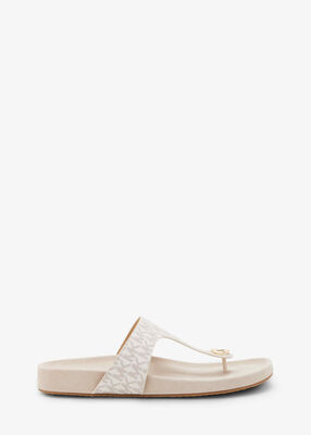 michael kors signature leather t strap sandal