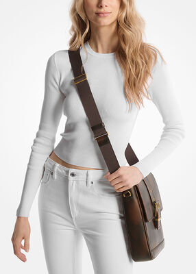 michael kors colby burnished leather crossbody bag