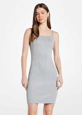 michael kors ribbed metallic stretch knit tank dress