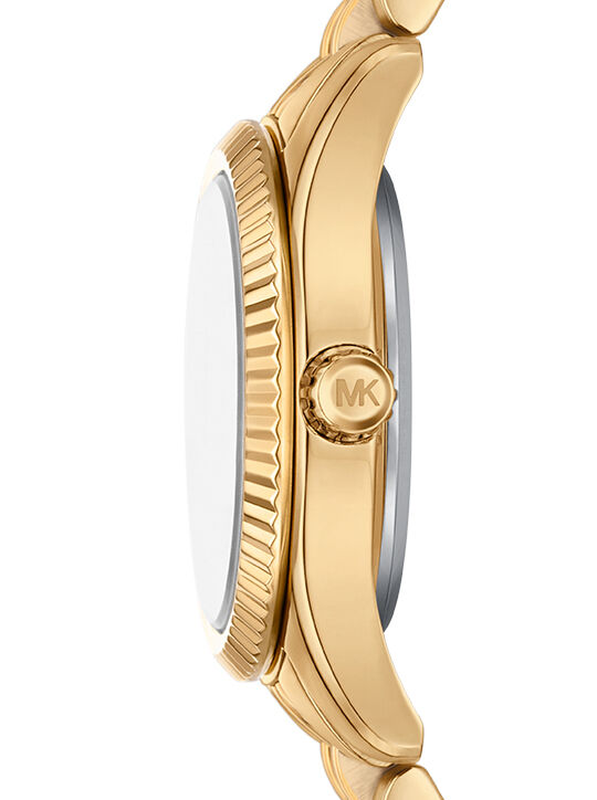 Michael Kors Lexington Three-Hand Gold-Tone Stainless Steel Watch