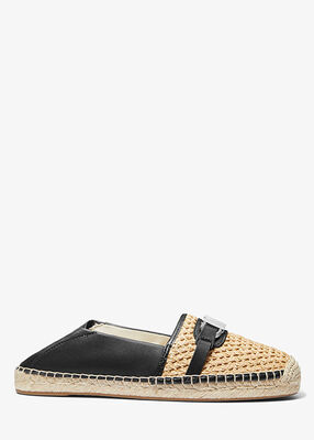 michael kors ember leather and straw espadrille