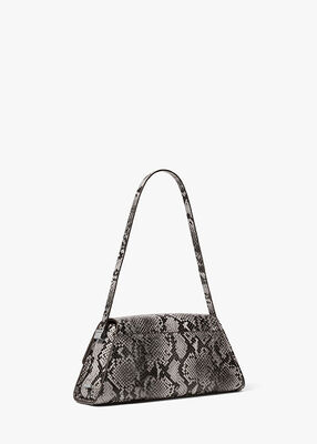 Ludlow Medium Snake Embossed Leather Shoulder Bag