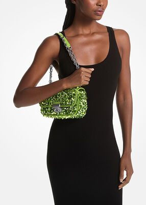 Tribeca Small Sequined Shoulder Bag