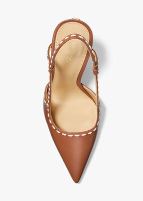 michael kors alora hand stitched leather slingback pump