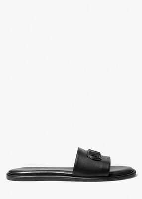 Saylor Embossed Leather Slide Sandal