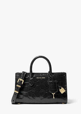 Scarlett Extra-Small Crocodile Embossed Leather Crossbody Bag