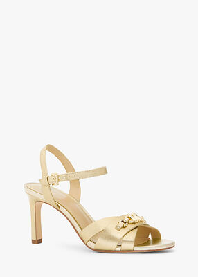 michael kors tiffanie metallic leather sandal