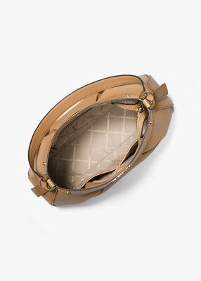 Enzo Medium Pebbled Leather Shoulder Bag