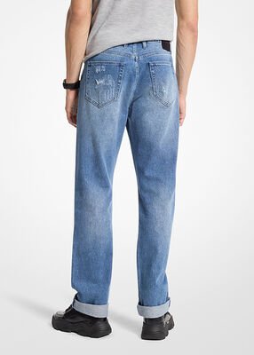 michael kors finn distressed denim jeans