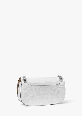 michael kors christie mini crocodile embossed leather envelope bag