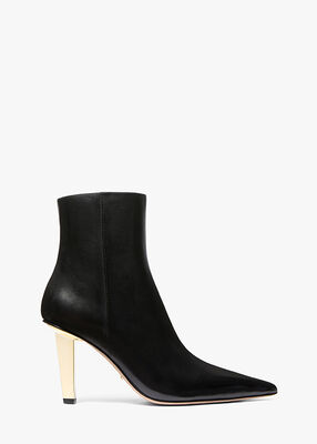 michael kors halle leather ankle boot