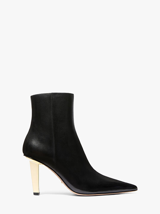 michael kors halle leather ankle boot