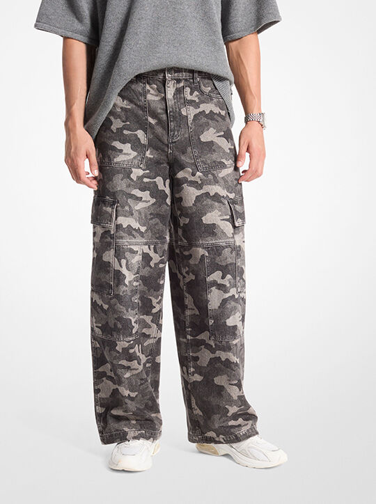 michael kors camouflage denim cargo jeans