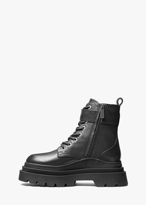 michael kors colby leather combat boot