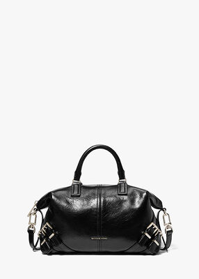 michael kors darrington small crackled leather satchel