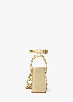 michael kors astra metallic leather sandal