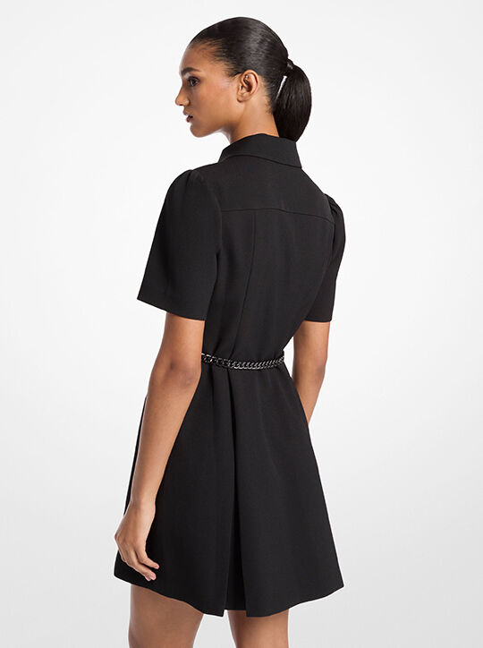 michael kors stretch crepe belted shirtdress