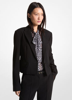 michael kors crepe cropped blazer