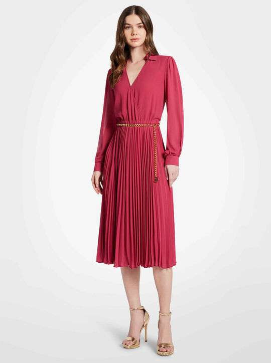 Georgette Belted Wrap Dress