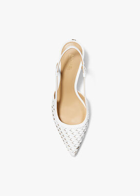 michael kors alora hand woven leather slingback pump