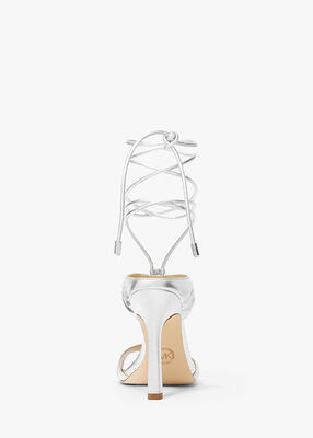 michael kors gabriella metallic leather lace up sandal