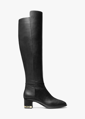 michael kors june flex leather riding boot