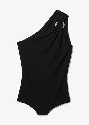 michael kors matte jersey one shoulder bodysuit