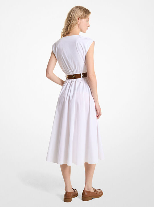 Stretch Organic Cotton Poplin Midi Dress