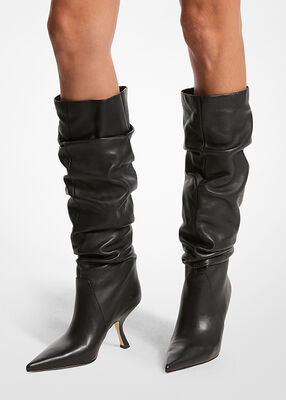 michael kors luna leather boot