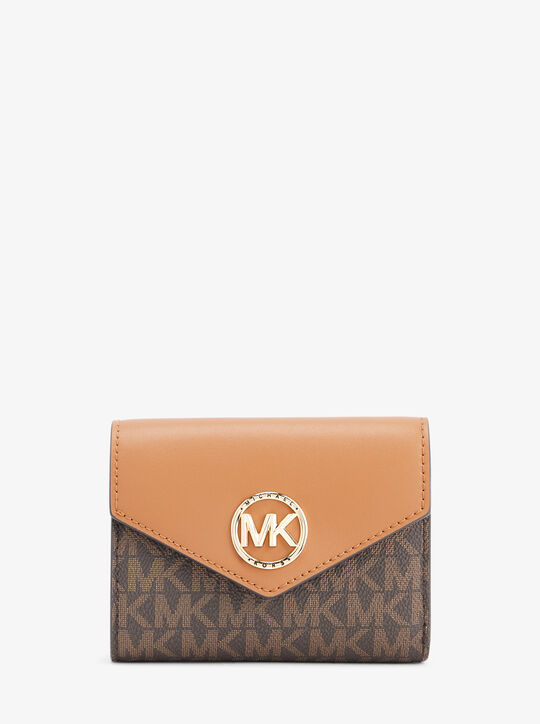 Carmen Medium Logo and Leather Tri-Fold Envelope Wallet | Michael Kors ...