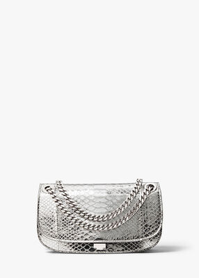 Christie Mini Metallic Python Embossed Leather Envelope Bag