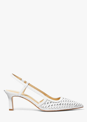 michael kors alora hand woven leather slingback pump