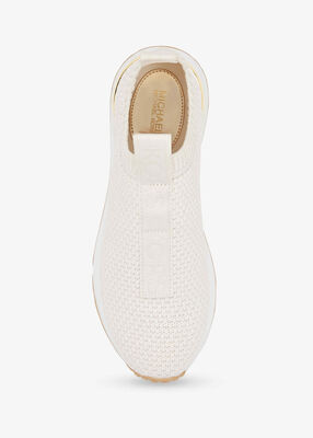 michael kors bodie logo tape stretch knit slip on trainer