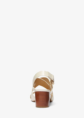 michael kors vera logo and leather sandal