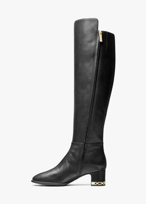 michael kors june flex leather riding boot