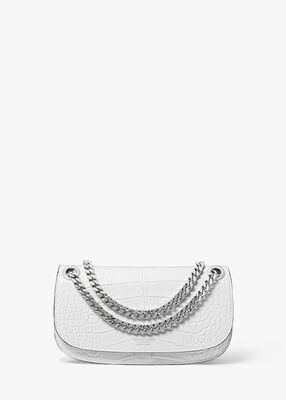 michael kors christie mini crocodile embossed leather envelope bag