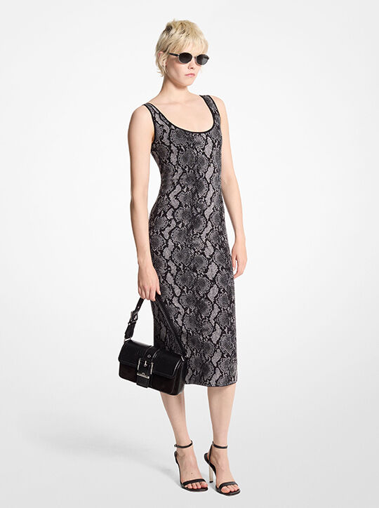 michael kors snake print jacquard dress