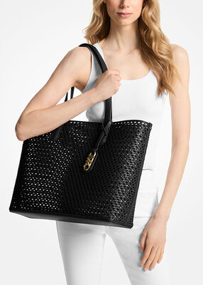 Eliza Extra-Large Woven Leather Tote Bag