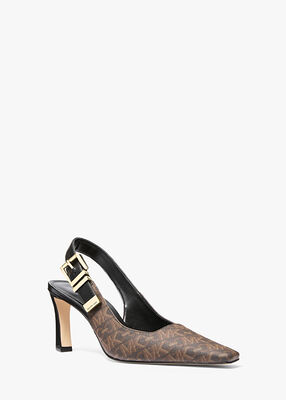 michael kors darrington empire monogram slingback pump