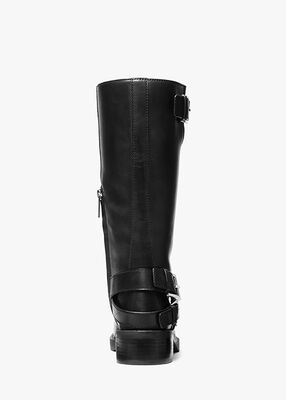 michael kors crosby leather moto boot