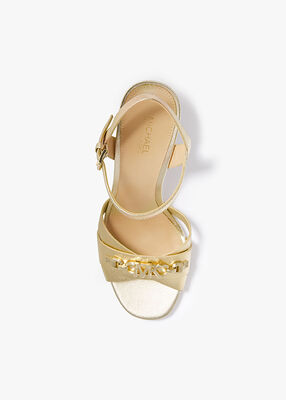 michael kors tiffanie metallic leather sandal