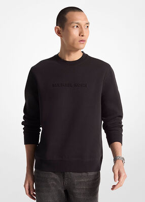 michael kors logo embossed cotton blend sweater