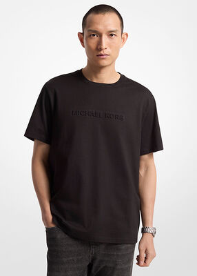 michael kors logo embossed cotton t shirt