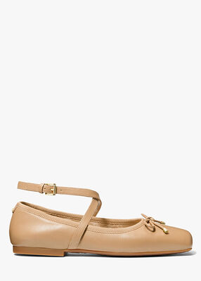 michael kors collette leather ballet flat