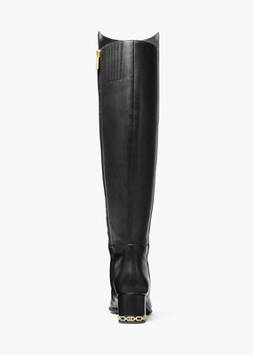 michael kors june flex leather riding boot