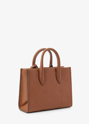 Mirella Extra-Small Logo Embossed Leather Crossbody Bag