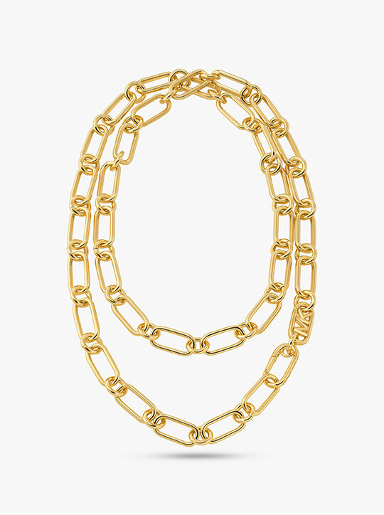 Michael Kors 14K Gold-Plated Empire Chain Double Layer Necklace