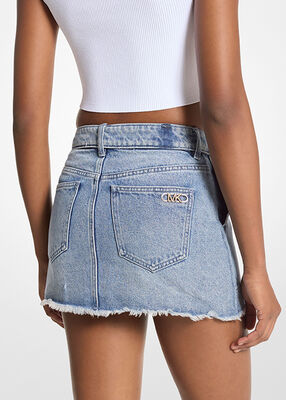 Frayed Denim Mini Skirt