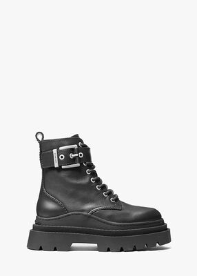 michael kors colby leather combat boot